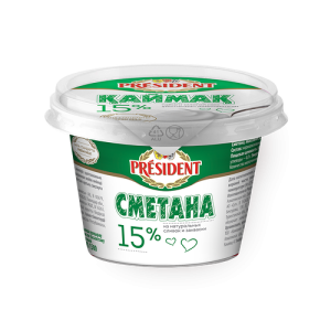 Сметана President 15% 200гр